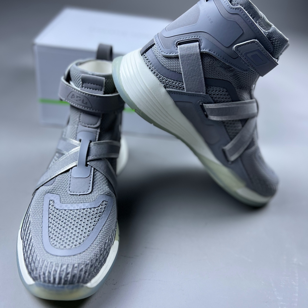 APL Superfuture High Top Sneakers Cement Gunmetal White Men